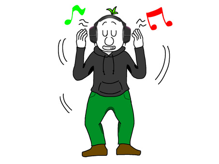 Illustration, headphone, rhythm, male, 