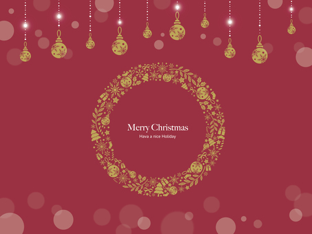 シンプルなクリスマスリースのフレーム3