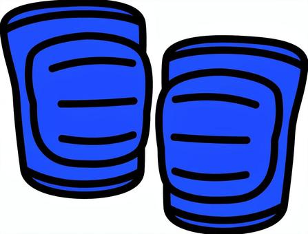 青の関節サポーターです。 関節,サポーター,シンプル,肘,膝,スポーツ,運動,バレーボール,保護具,動作補助のイラスト素材