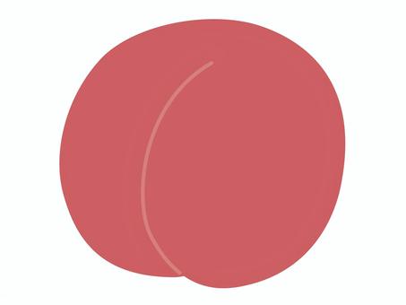 もも一つ もも,丸ごと,皮付き,切る前,果物,秋,旬,フルーツ,食べ物,白背景のイラスト素材