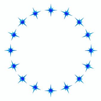 青いダイヤの丸い3Dフレーム1 ダイヤ,キラキラ,フレーム,3d,丸,飾り枠,立体,マーク,可愛い,輝きのイラスト素材