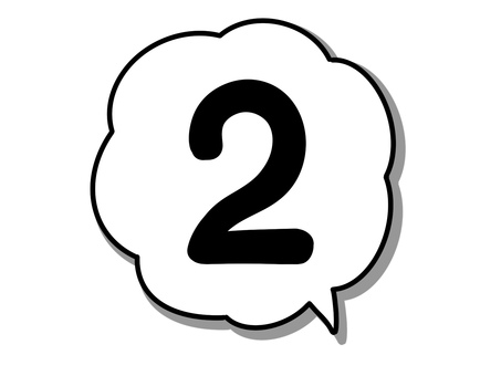 数字の2 吹き出し 2,数字,吹き出し,ふきだし,もくもく,雲,アイコン,フキダシ,シンプル,かわいいのイラスト素材