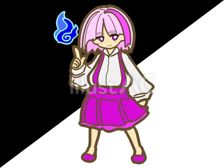 火の玉を操る花子さん『紫』 トイレの花子さん,幽霊,妖怪のイラスト素材