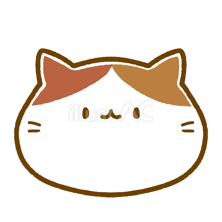 ゆるい動物アイコン•三毛猫 猫,動物,生き物のイラスト素材