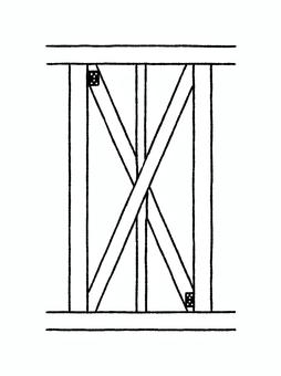 両筋交 筋交,両筋交,建築,木造,軸組工法,建設,部材,構造,建築設計のイラスト素材