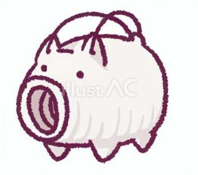 蚊遣り豚の手描きイラスト 蚊遣り豚,蚊取り線香,夏のイラスト素材