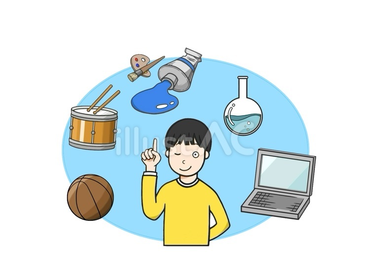 小学生の習い事や夢についてのアイコン 小学生,男子,男のイラスト素材