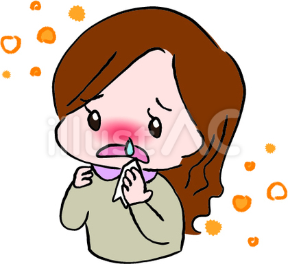 花粉症で鼻水が止まらない女の人
