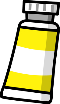 黄色の絵の具チューブです。 絵の具,チューブ,シンプル,水彩,アクリル,油,画材,色彩,顔料,容器のイラスト素材