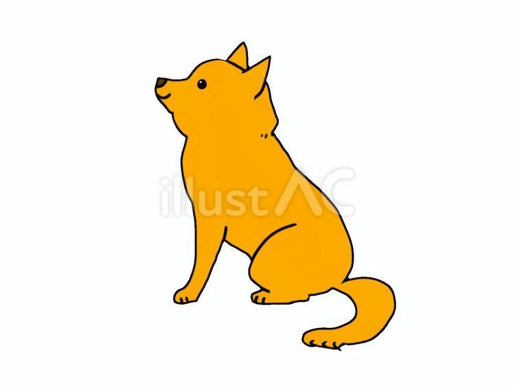 横向きのお座りする犬 犬,お座り,かわいいのイラスト素材