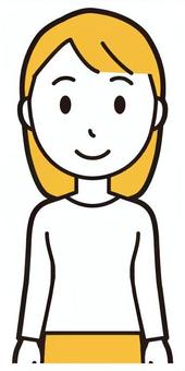 正面を向いて微笑んでいる若い女性 微笑む,女性,女の子,人,ロングヘア,若い,笑う,にこにこ,正面,笑顔のイラスト素材