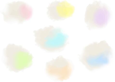  水彩のフキダシ・囲みいろいろ ２ 水彩,背景,にじみ,カラフル,かわいい,おしゃれ,ベクター,手描き,フレーム,枠のイラスト素材