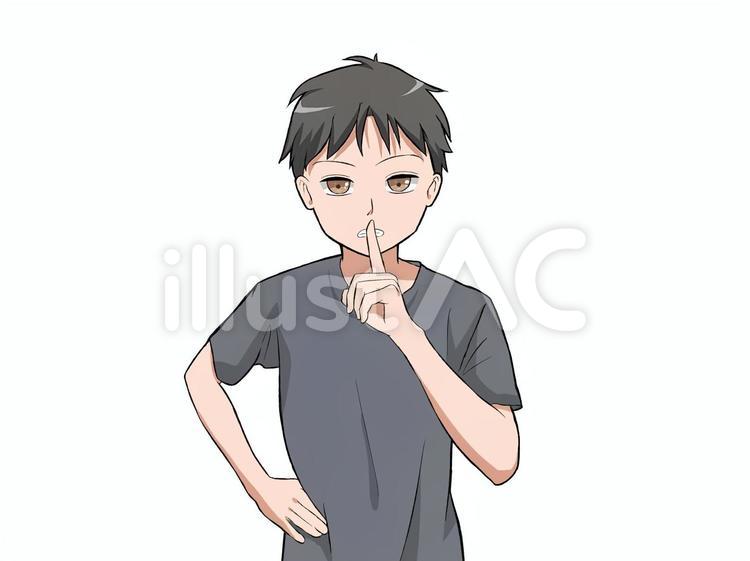 静かにするよう注意する男性 静かに,注意,お願いのイラスト素材