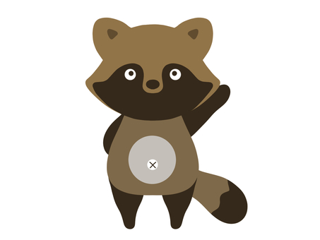 たぬき たぬき,動物,かわいい,茶色,主線なしのイラスト素材