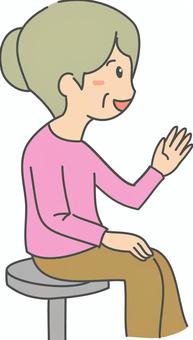 患者さん(女性) 患者さん(女性) 女性,患者,高齢者,通院,病院,診察のイラスト素材