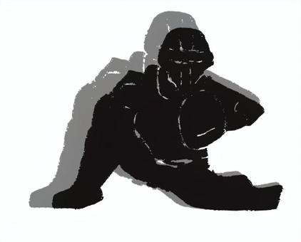 野球キャッチャーシルエット 野球,ベースボール,プロ野球,高校野球,メジャー,スポーツ,社会人野球,試合,甲子園,選手のイラスト素材