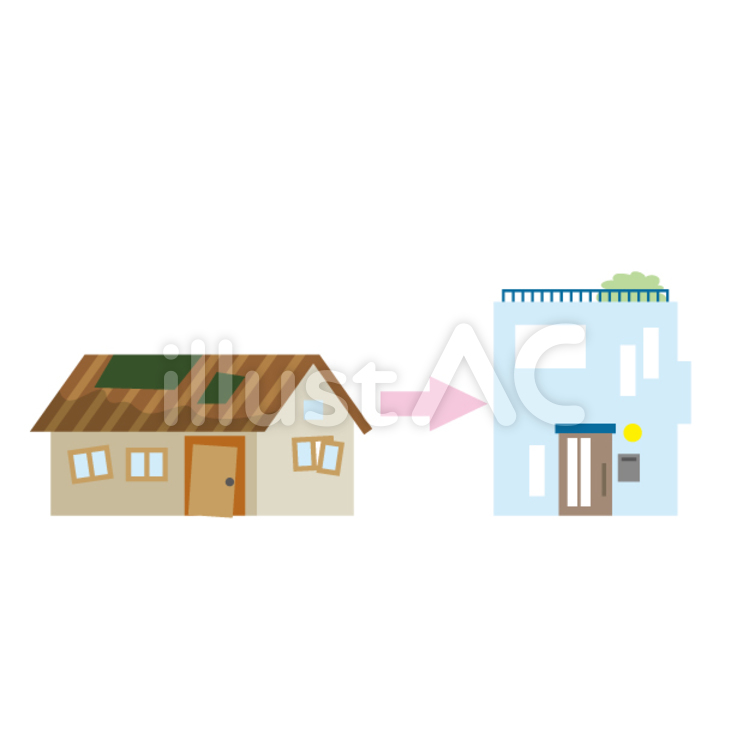 家の建て替え 建て替え,家,住宅のイラスト素材