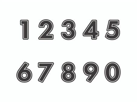 数字（白ライン）01-03 数字,ナンバー,番号,赤,縁,セット,アイコンのイラスト素材