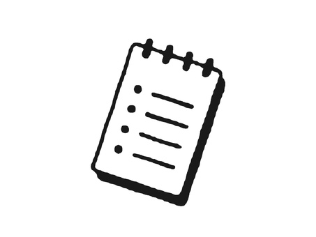 タスク管理・ToDoリストのアイコン タスク,タスク管理,todo,タスクリスト,やることリスト,箇条書き,メモ帳,リスト,メモ,リングメモのイラスト素材