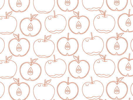 赤リンゴ_手描き風パターン2 リンゴ,赤リンゴ,果物,食べ物,パターン,壁紙,シームレス,手描き風,かわいい,ポップのイラスト素材