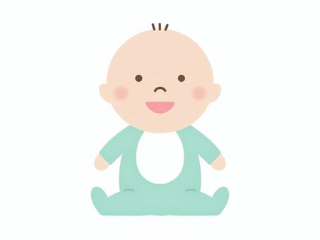 Illustration of a baby sitting with a smile, baby, infant, children, JPG, PNG and AI