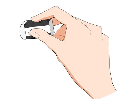 消しゴムを持つ手 手,日常,消しゴム,文房具,文具,事務,勉強のイラスト素材