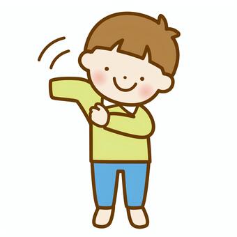 着替える男の子 人物,男の子,小学生,全身,男子,幼児,服,着る,着替えのイラスト素材