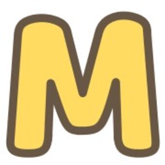 アルファベット　M アルファベット,英語,文字,黄色,mのイラスト素材