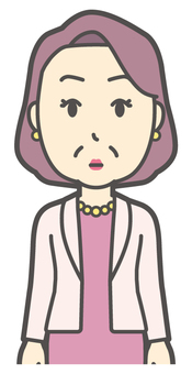  お金持ちマダム-180-バスト おばさん,中年,女性,富裕層,マダム,裕福,お金持ち,ミセス,おばちゃん,人物のイラスト素材