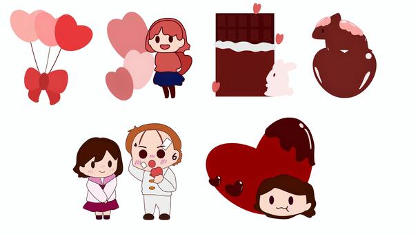 Illustration, heart, chocolate, cake, 