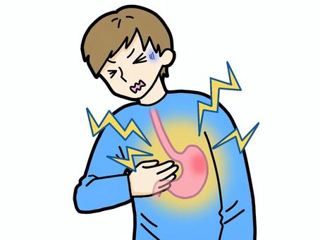 胃が痛い男性 胃痛,男性,胃,痛い,病気,体調不良のイラスト素材