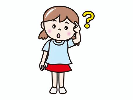 小学生女子(はてな） 人物,小学生,女子,こども,はてなのイラスト素材