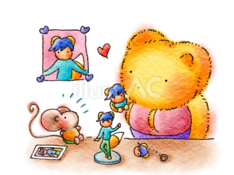 推し活 きつね,ねずみ,推し活のイラスト素材
