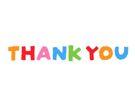 thank you カラフル文字 カラフル,thank,you,サンキュー,thankyou,ありがとう,感謝,英語,英字,文字のイラスト素材