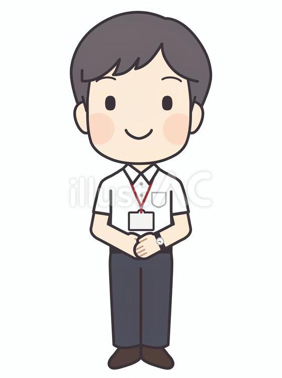 半袖の男性社員 男性,会社員,事務員のイラスト素材
