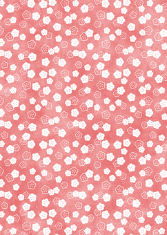 手描きのA4和柄背景【梅2】水彩風  和柄,パターン,背景,手描き,a4,梅,紅梅,白梅,梅の花,紅梅色のイラスト素材