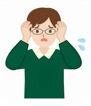 困っている男性_上半身1