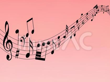 ♪の壁紙(ピンク)