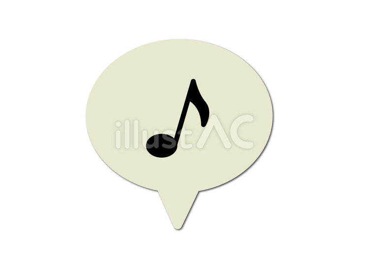 音符　ふきだし　ナチュラル　黒塗り ふきだし,黒塗り,音符のイラスト素材