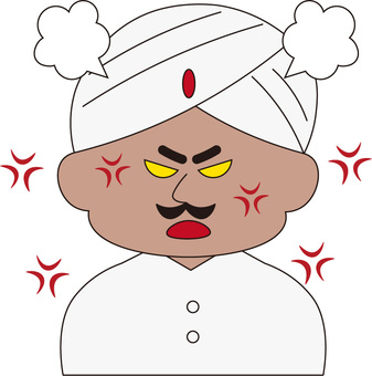 インド人　怒る インド人,怒る,激怒,キレる,苛立つ,ムカつく,憤慨,激昂,外国人,ターバンのイラスト素材