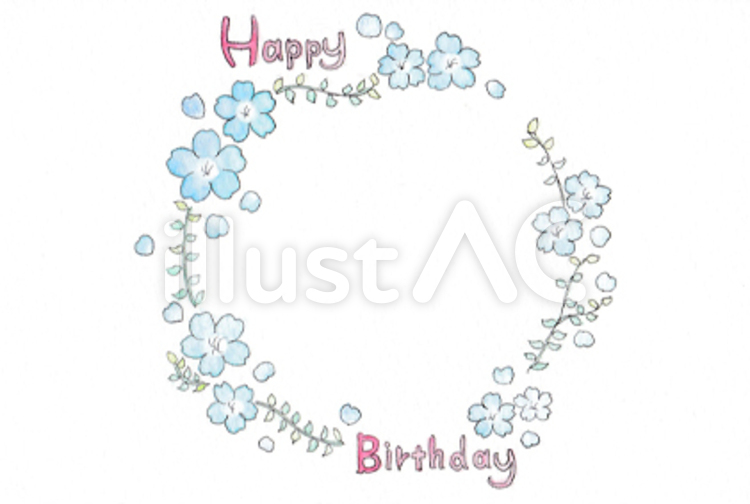 Flower　Birthday 花,ネモフィラ,ブルーのイラスト素材