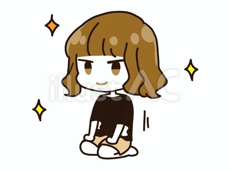 姿勢がいい　正座 正座,座る,キラキラのイラスト素材