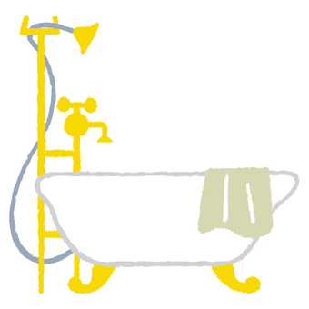 Illustration, banyo, küvet, duş başlığı, 