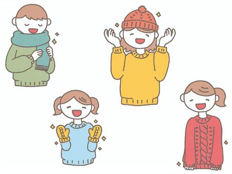 Illustration, knitting, carry out, scarf, 