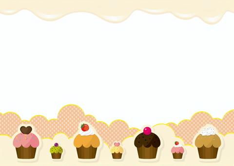 カップケーキ背景枠 背景,壁紙,フレーム,カップケーキ,ケーキ,お菓子,食べ物,かわいい,ベクター,イラストのイラスト素材