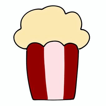 ポップコーン ポップコーン,映画,赤,白,食べ物,とうもろこしのイラスト素材