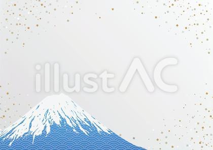 青色の和柄の富士山