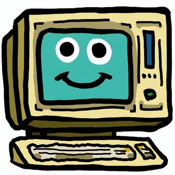 昭和の色焼けしたデスクトップパソコンB 昭和,パソコン,pc,デスクトップ,パーソナルコンピュータのイラスト素材