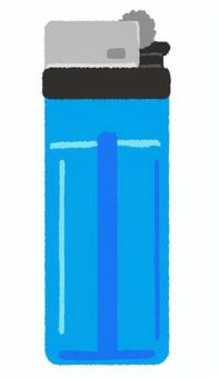 シンプルな水色の使い捨てライター ライター,使い捨て,日用品,着火,火,炎,防災,かわいい,手描き,シンプルのイラスト素材