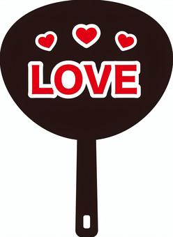 LOVEうちわ＿赤 うちわ,推し,推し活,アイドル,ライブ,応援,ファンのイラスト素材